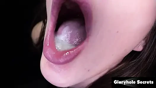 Gloryhole secrets - nadia noja si cewek sange yang lagi asik nyepong kontol sampai telan sperma