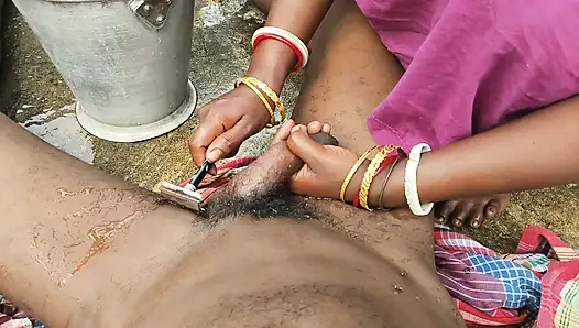Indian desi wife Ne Bal kata hai