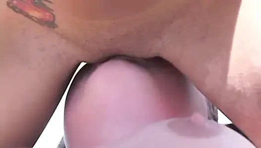 Lesbian kissing pussy licking in 69 position in the garden