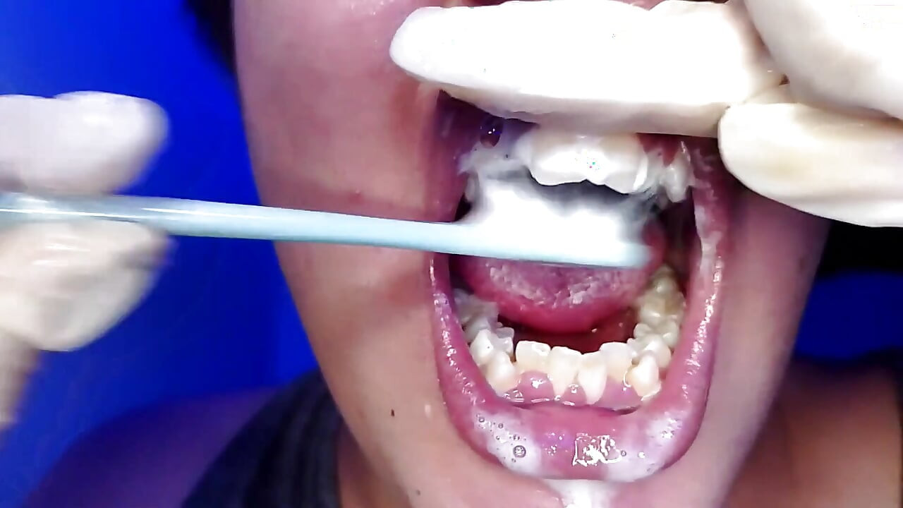 Brushing My Teeth and Showing You My Teeth (close-up)