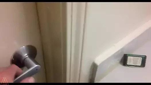 Shower Suprise for Harley Ryder but shes convinced to share hotel shower fuck