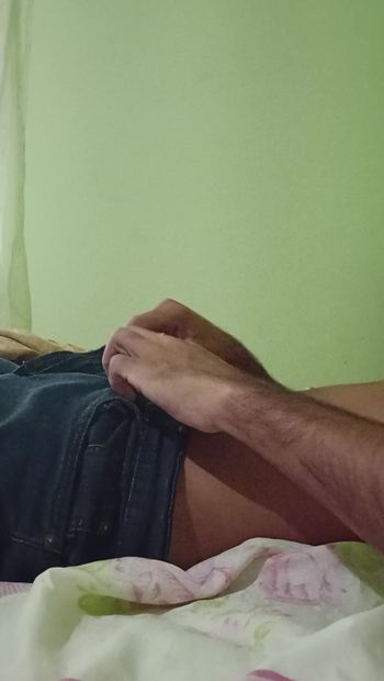Cock sticking out of jeans