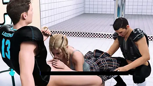 College Girl Sucking Boyfriend Cock Caught By His Friend Threesome Fun