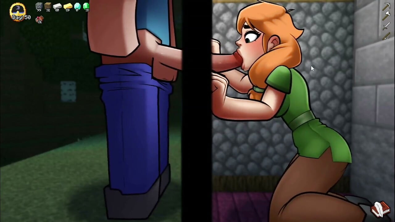 Hornycraft blowjob through glory hole at night