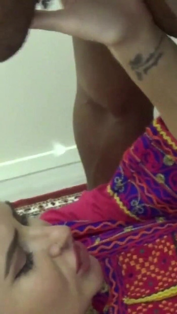 Emotional moment from "The First Threesome Of My Arab Wife With Muscular BBC"