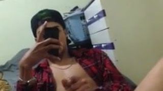 Latino Wank his Curved Cock