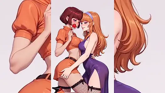 Ai toon lesbian super nakal - softcore grup ciuman lidah