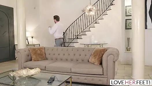 Stepson Cums All Over His Hot Curvy Stepmom Richelle Ryans Feet