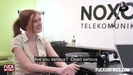 Redhead fucks her boss - ANAL
