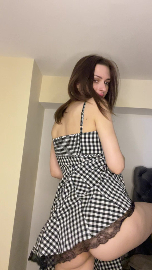 Back Tease - Dress Lift with Ass Reveal!