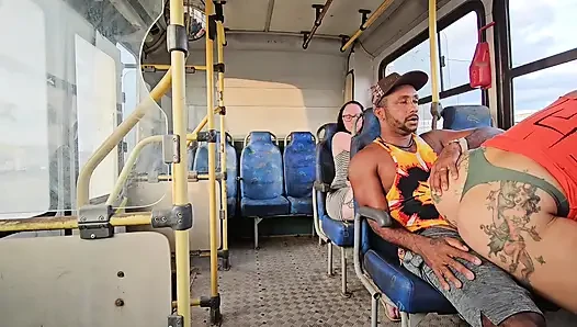 A SHAMELESS COUPLE RIDING IN PUBLIC TRANSPORT AND BACKSEAT PASSENGER FILMING EVERYTHING