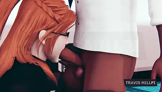 Büroverführung mit vollbusiger rothaariger sekretärin nach feierabend bestrafung