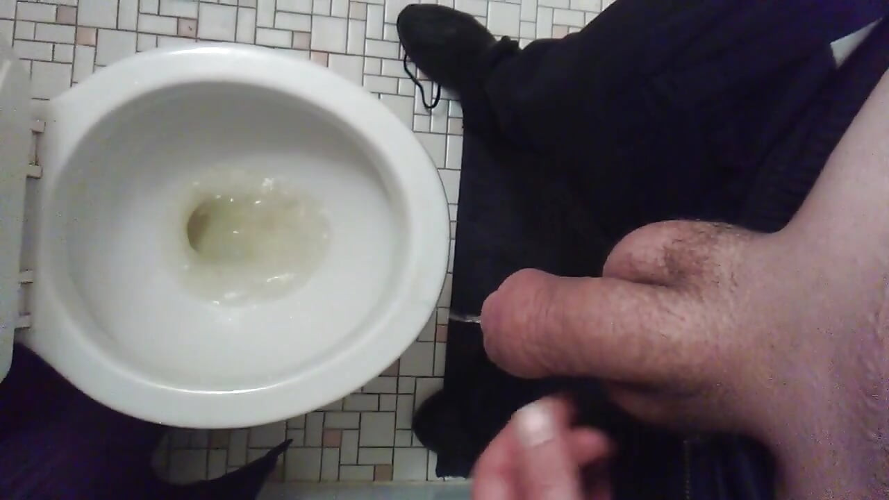 Taking a Pee While Partly Shaved