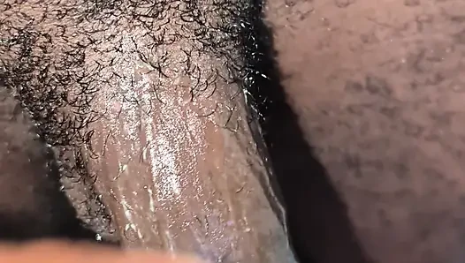 Creamy masturbation with my big black cock