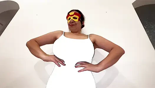 Huge Tits Tied Cosplay Super Heroine