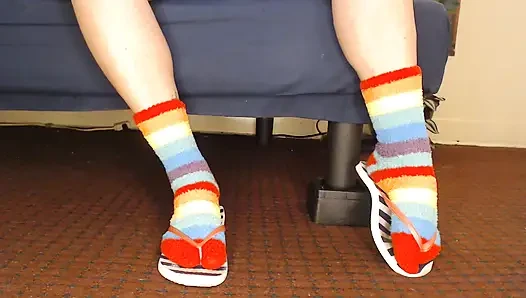 Fluffy Fuzzy Socks Flip Flops Shoeplay.