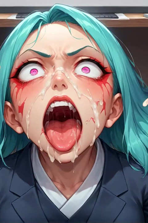 Białowłosy menedżer w garniturze otoczony jest burzą czerwonych dildów, tworząc epicką scenę porno XXX