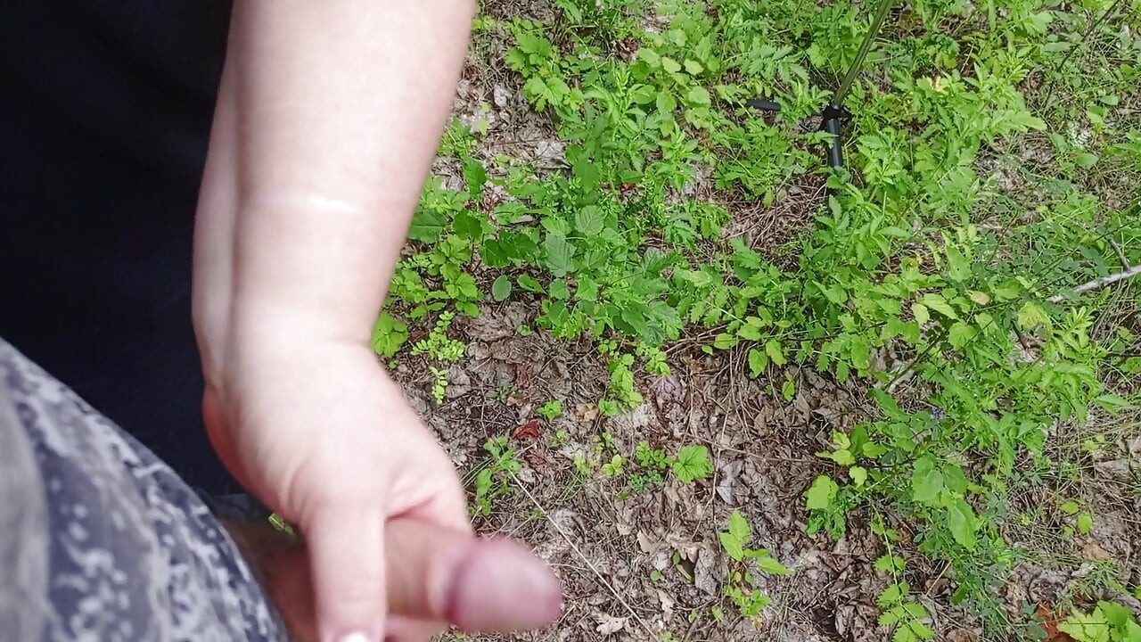 Mother-in-law sucks my dick in a public park and swallows hot cum