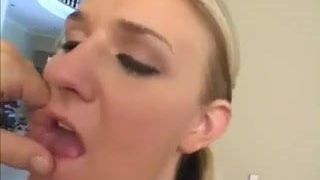 Using only her mouth