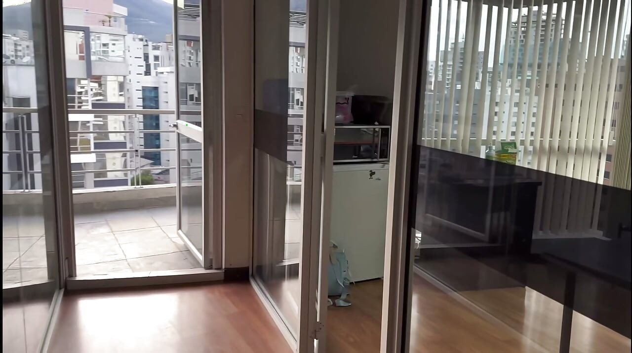 Sexy big ass fucked on desk when boss comes out