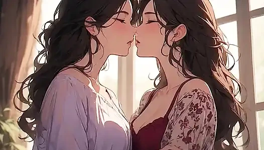 AI Generated Kissing Cartoon content, Uncensored video of 18 Year old Anime Girl, 3D Porn Cartoon on closeup by Kiidzy Animates