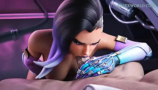 Сексуальную Sombra трахает ее любимая коллега (3D секс-игра) 60 Fps
