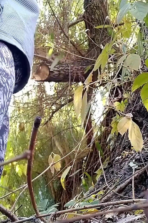 Mature Stepmom Fucks Herself Doggystyle Outdoors