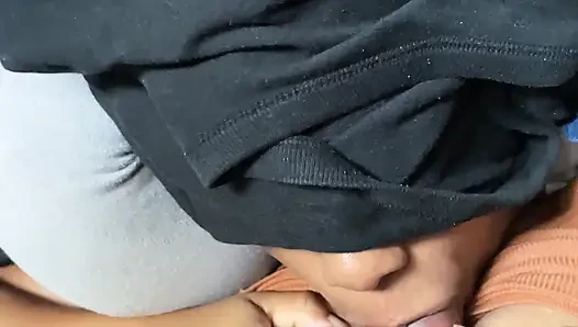 I left her mouth full of my hot and sweet milk and her soft tits