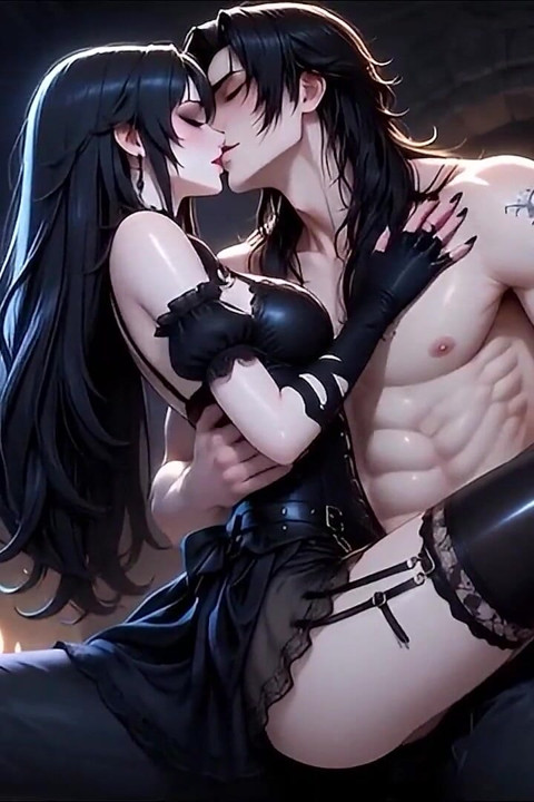 Fată gotică legată de Lordul Vampir - BDSM Monster Hentai 1