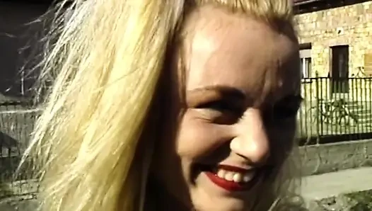 Blonde in Red Lingerie Takes Hard Cock Deep