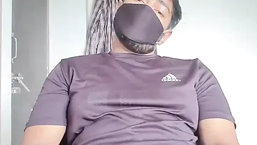 Oil Massage Indian College Boy Play with His Dick and Cum All Over Face