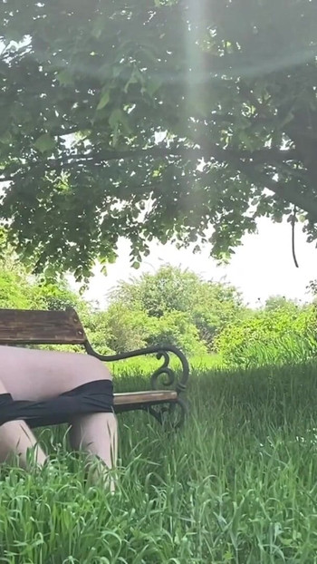 Key moment from "Huge risky cumshot on public park bench"