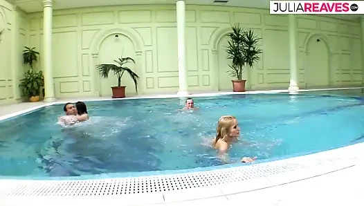 Hot girls swap cum in mouth after a hard fuck