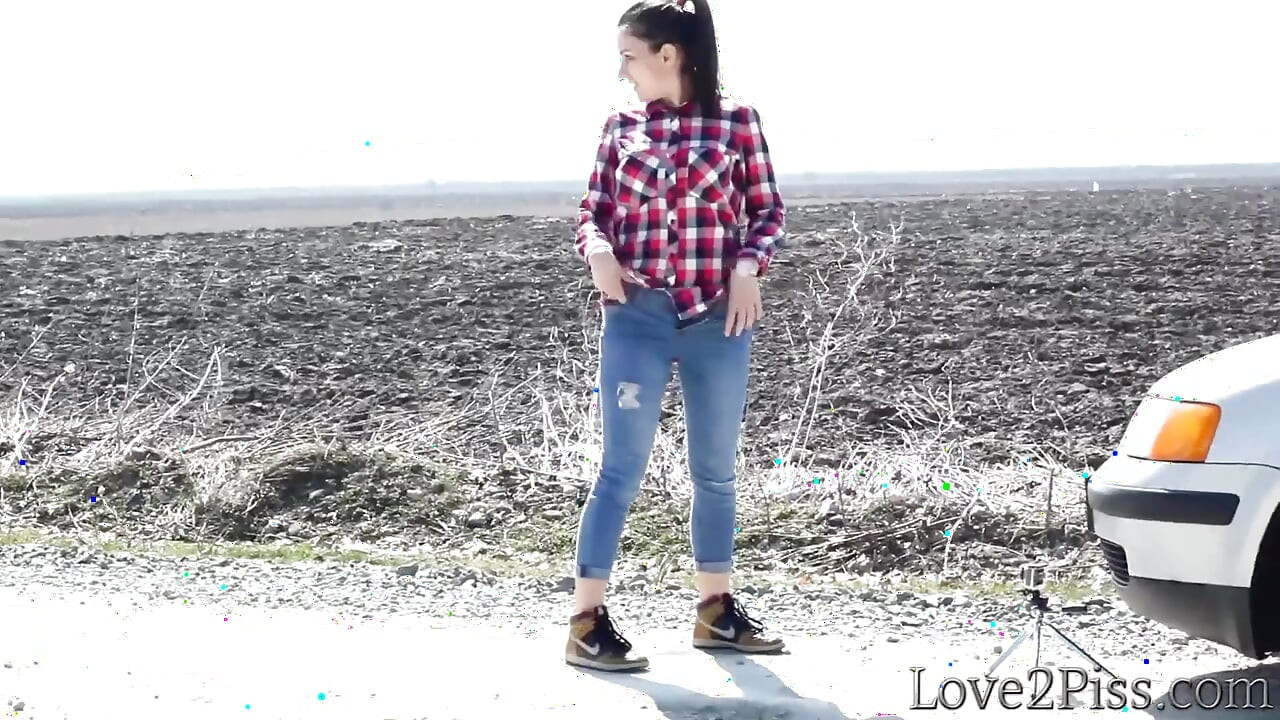 Peeing in Front of a Car, on the Side of the Road