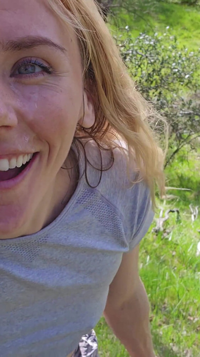 Petite Blonde Gets Massive Outdoor Facial