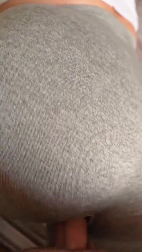 Step sister caught me jerking off and I fucked her through a hole in her leggings | Clip 1