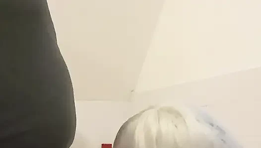 My favorite schoolgirl came to see me during my shower