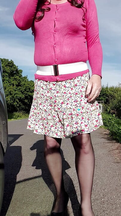 Just parked in layby, a little view of my panties