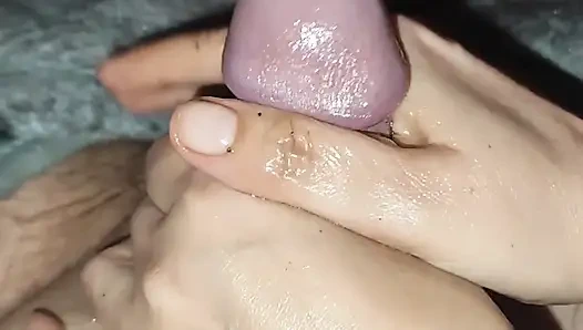 I turned him on in public and finished him at home. A wild and dominant jerk off and big cumshot!