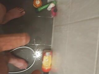 Jerking off in the shower