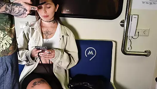 Publicly sucked and allowed herself to be fucked in the train car!