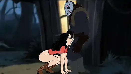 Student Girl Enjoys Sex in an Camp. Cartoon Horror Parody
