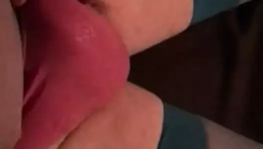 Slowmo arasında beni okşayarak benim korkak horoz içinde kadın iç çamaşırı