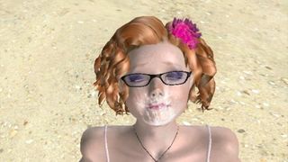3D классические пухлые колготки на лице ботанистых толстушек на пляже MGTow