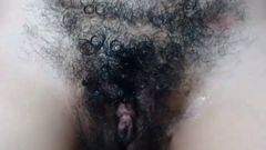 Mature curly hairy cunt close up