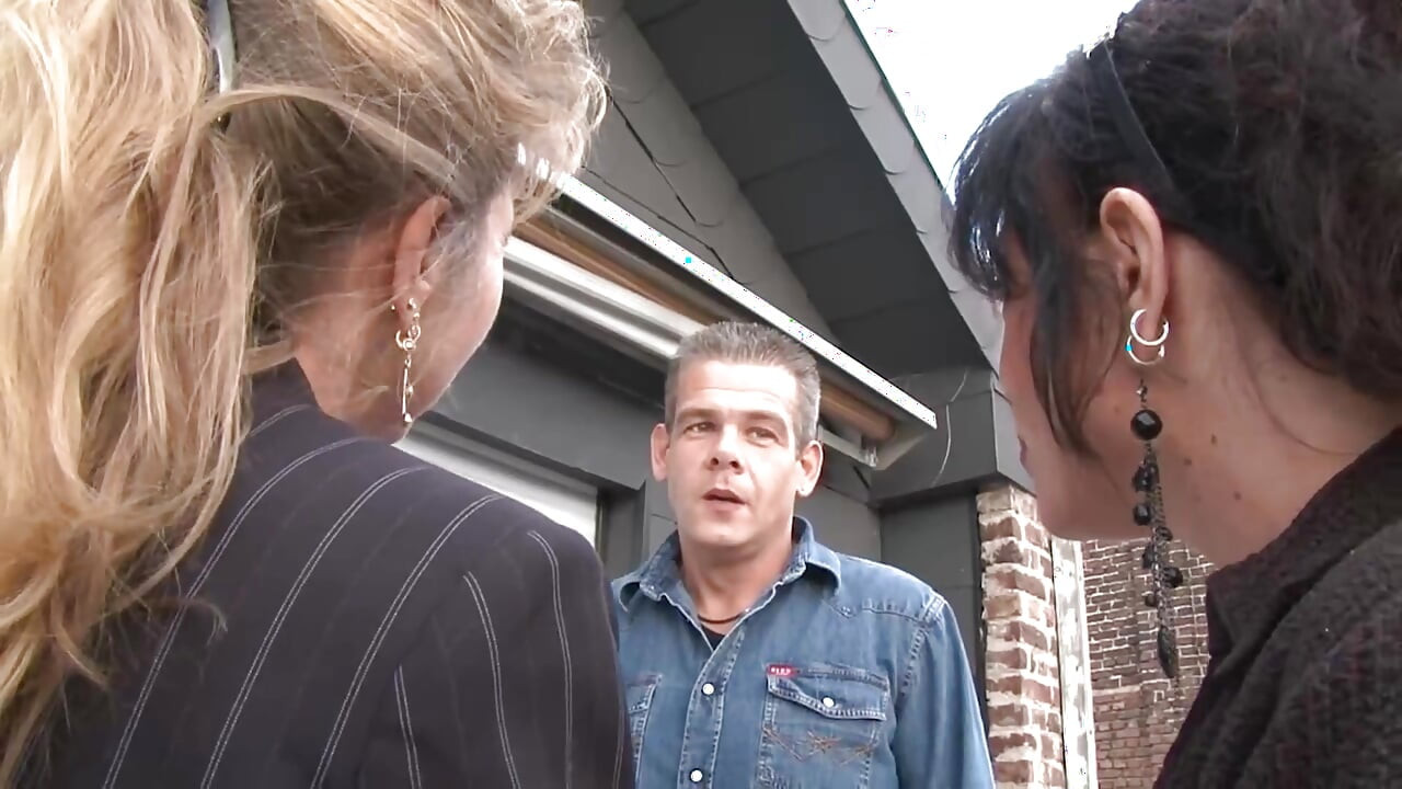 Blonde Milf joins in while couple fucks hard