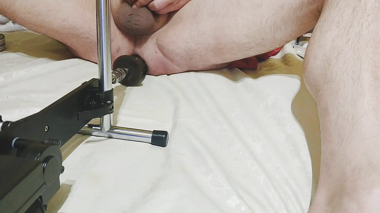 Anal gape with monster dildo