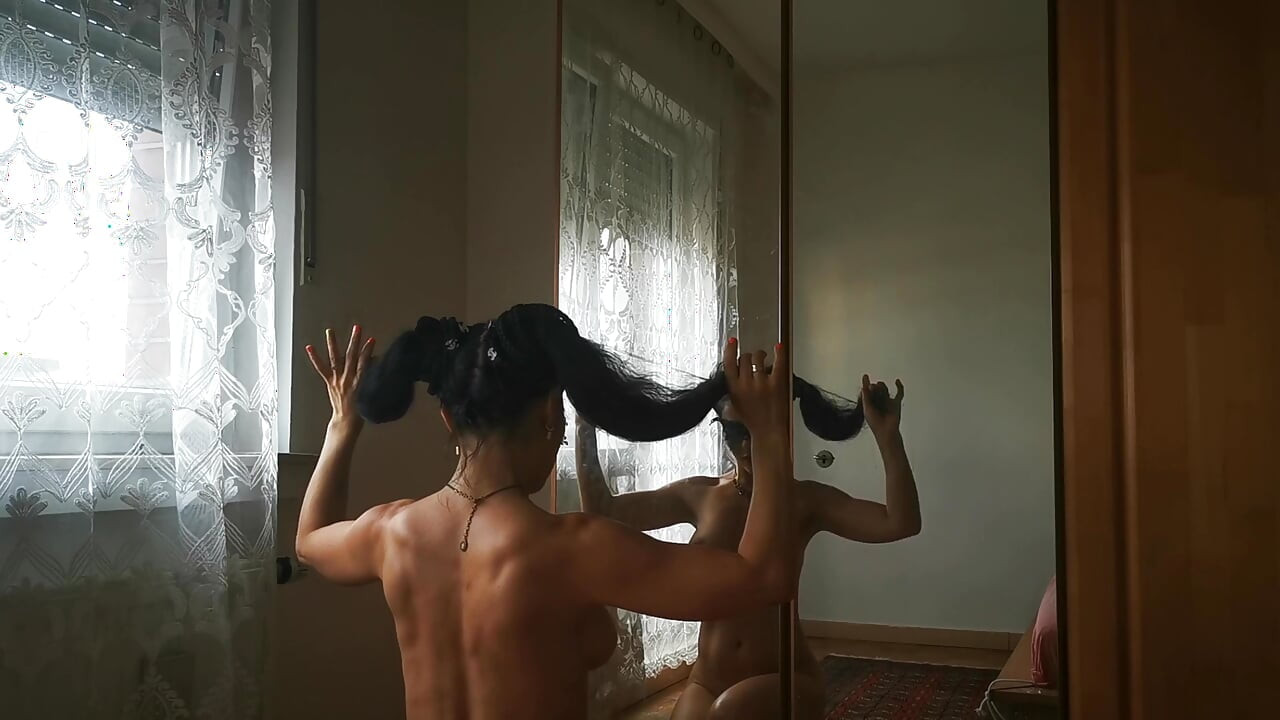 Masked Pigtails Babe Nude Oriental Dance