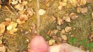 Peeing After Cumming Outdoors