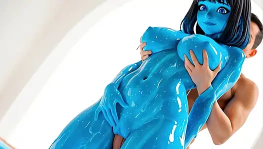 Gleara bergeser di depanku saat aku menelusuri bentuknya dari belakang, setiap kurva membentuk kembali seperti hangat, mengalir air - ai Generated